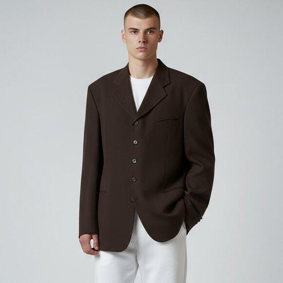 Bespoke The King's Image Suit Coat Mens Size 48 R Brown Formal by James Williams - Picture 1 of 8